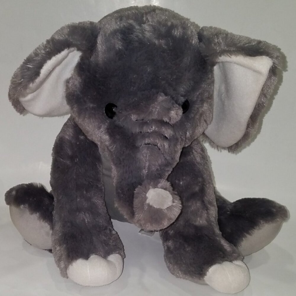 Fiesta Gray Elephant Plush 15.5" Stuffed Animal Toy Lovey White SOFT